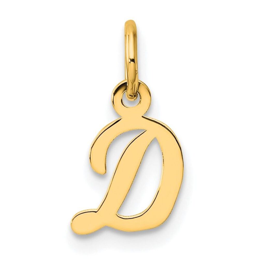 Kazi Luxury 14k Yellow Gold Small Script Letter D… - image 1